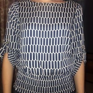 Micheal Kors White and Blue Quarter Sleeve